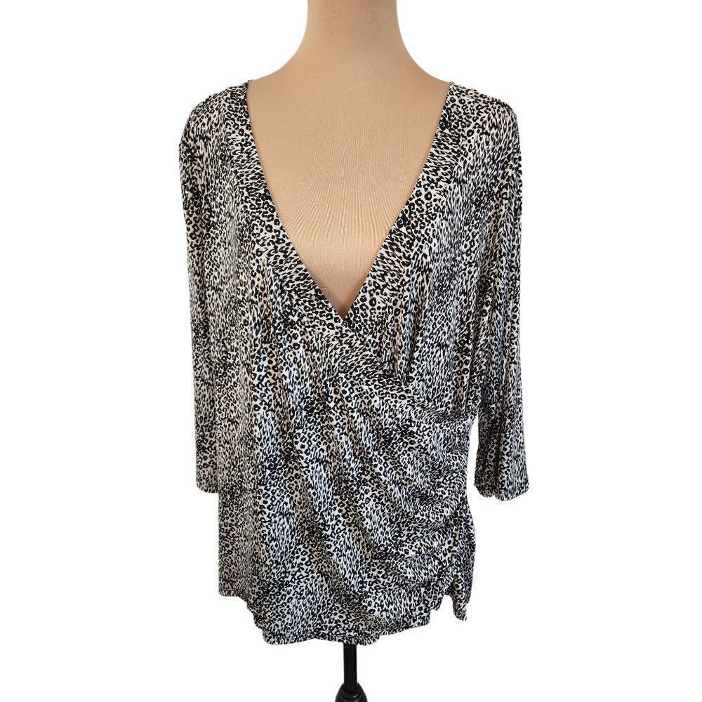 Women's 1X Sparkle Leopard Print Blouse from Dressbarn